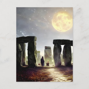 Moonlight Over Stonehenge Digital Art Postcard