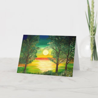 Moonlight over The Lake - Greeting Card