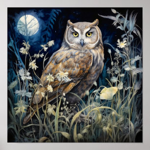 Moonlight Owl Art Print