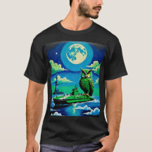 Moonlight Owl on Submarine Tee