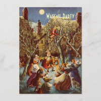 Moonlight Party Wassail Holiday Season Invitations
