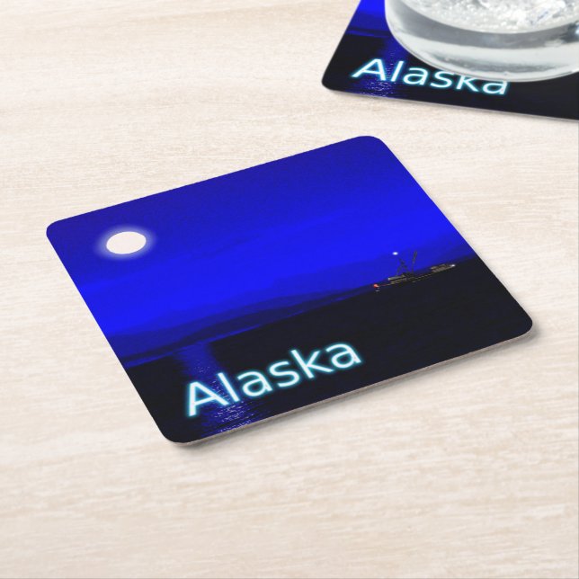 Moonlight Passage Square Paper Coaster (Angled)