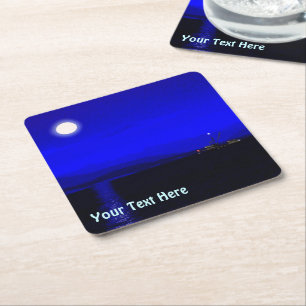 Moonlight Passage Square Paper Coaster