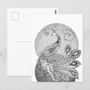 Moonlight Peacock Postcard