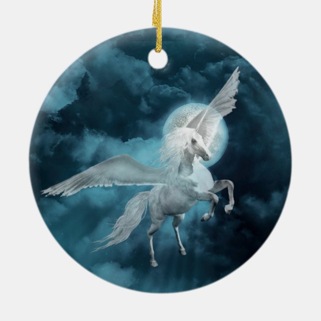 Moonlight pegasus ceramic ornament (Back)