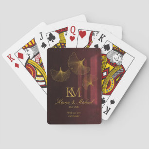 Moonlight Romance Thank You Burgundy ID881 Playing Cards