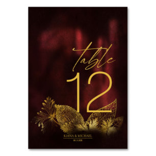 Moonlight Romance Wedding Burgundy ID881 Table Number