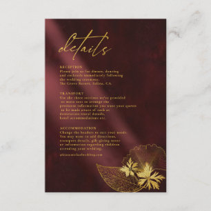 Moonlight Romance Wedding Details Burgundy ID881 Enclosure Card