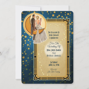 Moonlight Romance Wedding Invitation - Blonde