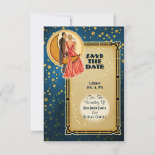 Moonlight Romance Wedding Save The Date - Blonde Invitation
