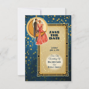 Moonlight Romance Wedding Save The Date - Redhead Invitation