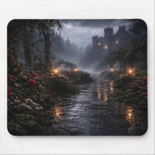 Moonlight Rose Garden Mouse Pad