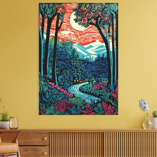 Moonlight Rosewood Trail Canvas Print