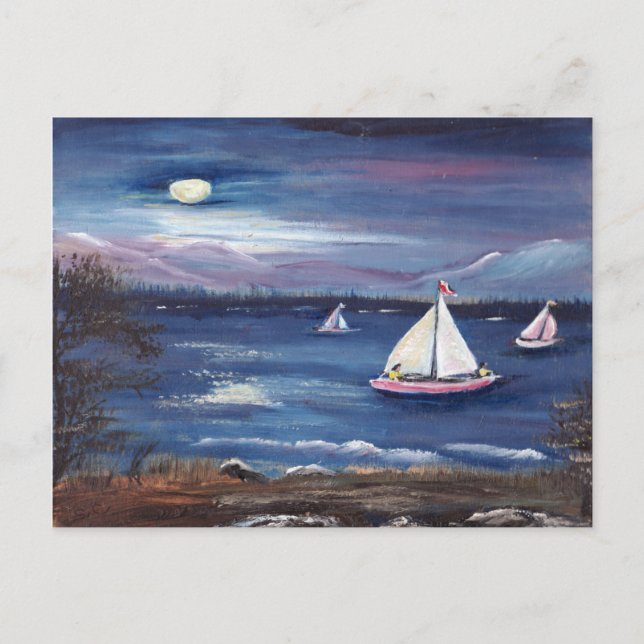 Moonlight Sail Postcard (Front)