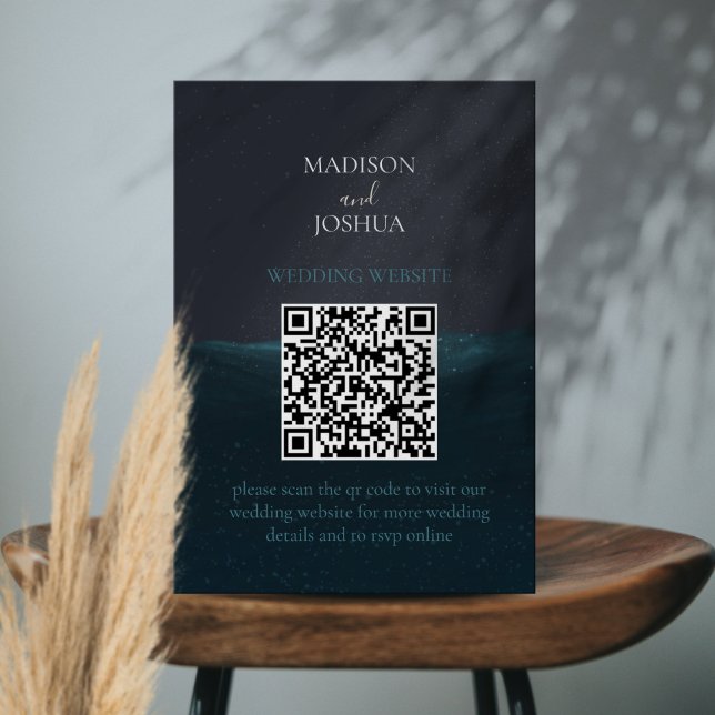 Moonlight Sea QR Code RSVP Card – Night Ocean (Creator Uploaded)
