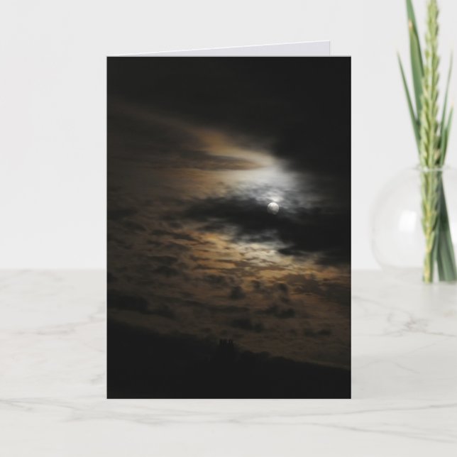 Moonlight Shining on Clouds Photo Blank Card (Front)