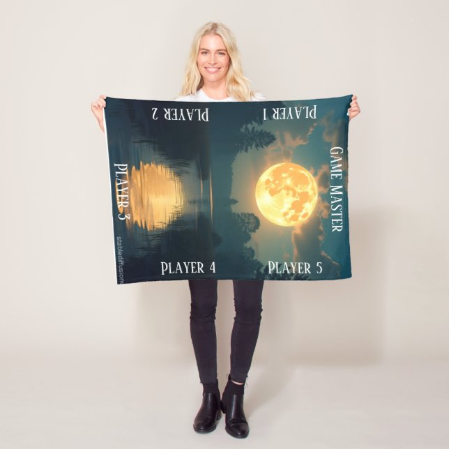 Moonlight Swamp TTRPG Tabletop Gaming board Fleece Blanket (In Situ)