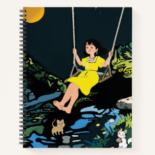 Moonlight Swing Dream Notebook – Whimsical Girl