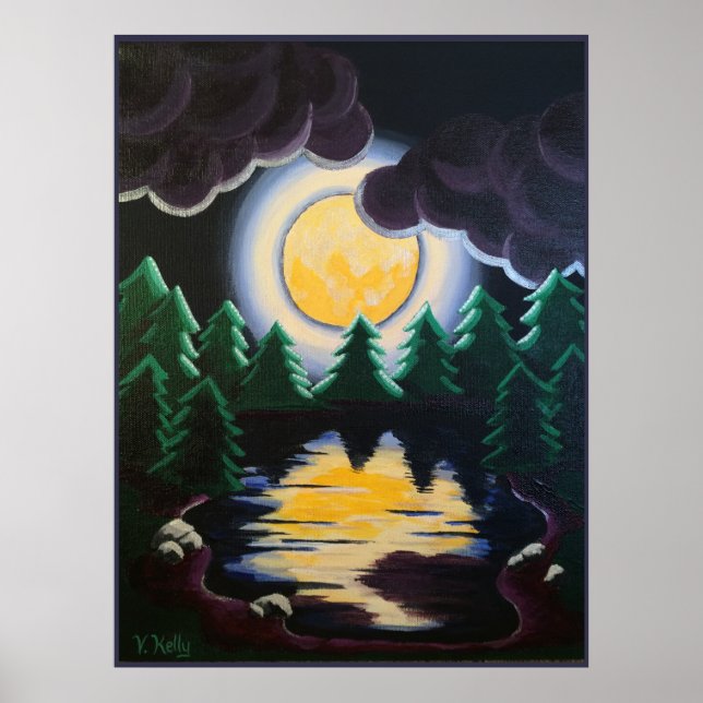 "Moonlight through the Pines" Poster (Front)