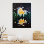 "Moonlight through the Pines" Poster (Kitchen)