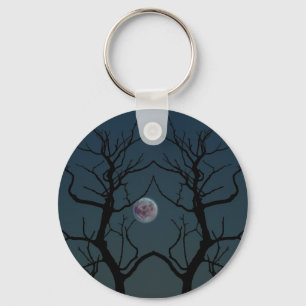 Moonlight Tree Silhouette Keychain