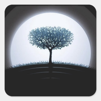 MOONLIGHT TREE SQUARE STICKER