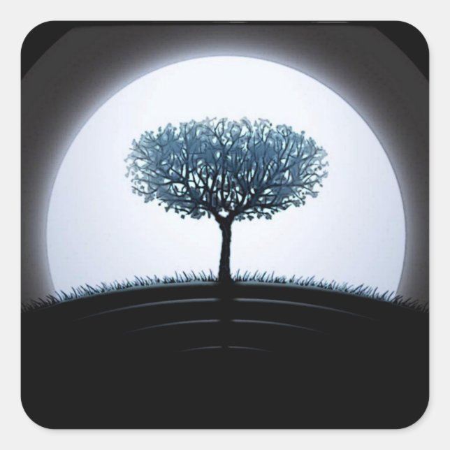 MOONLIGHT TREE SQUARE STICKER (Front)