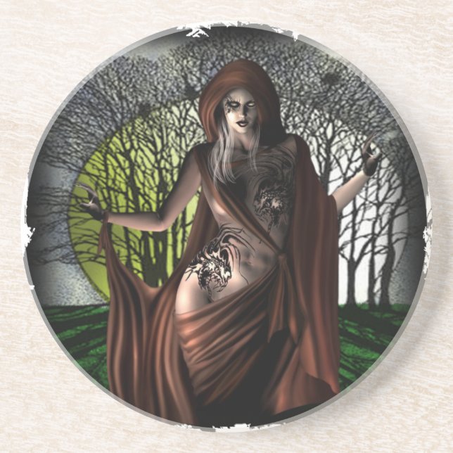 Moonlight Vamp - Sandstone Drink Coaster (Front)