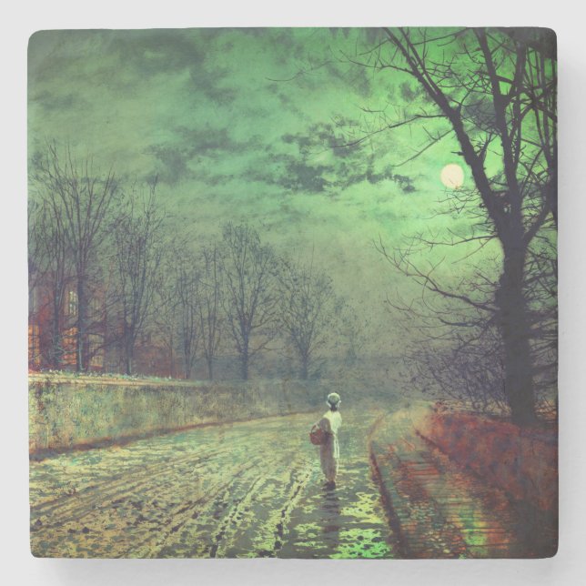 Moonlight Walk  Stone Coaster (Front)