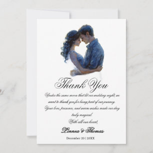 Moonlight Wedding Celestial Love Night Sky Theme Thank You Card