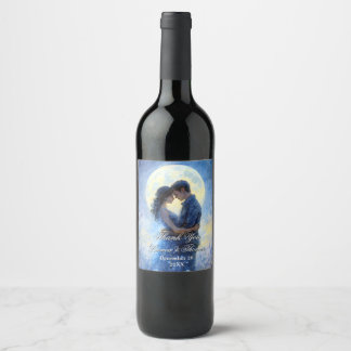 Moonlight Wedding Celestial Love Night Sky Theme Wine Label