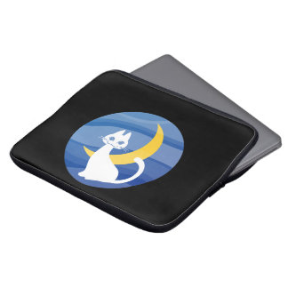 Moonlight white cat laptop sleeve