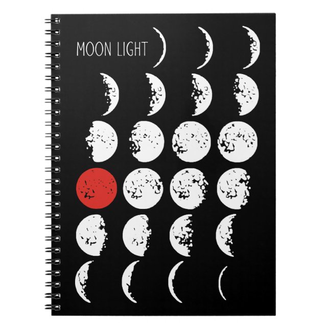 MOONLIGHT white & red + your ideas Notebook (Front)