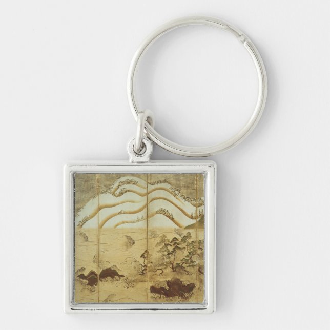 Moonlight Winter Landscape Keychain (Front)