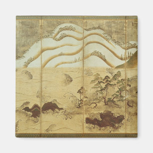 Moonlight Winter Landscape Magnet