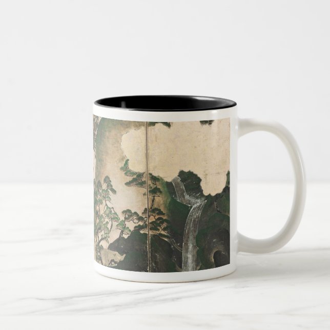 Moonlight Winter Landscape Two-Tone Coffee Mug (Right)