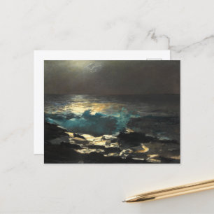 Moonlight, Wood Island Light by Winslow Homer.  Postcard