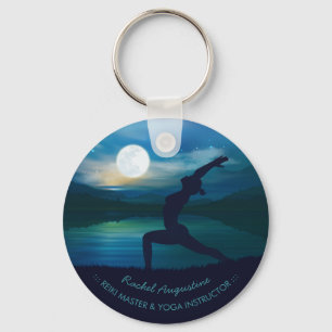 Moonlight Yoga Meditation Crescent moon Salutation Keychain