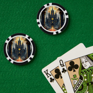Moonlit Aisle of Eternal Vows –Gothic Wedding Gate Poker Chips
