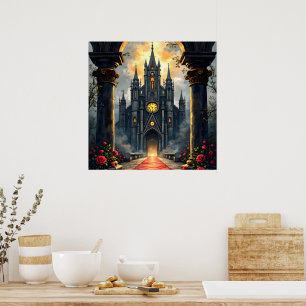 Moonlit Aisle of Eternal Vows –Gothic Wedding Gate Poster
