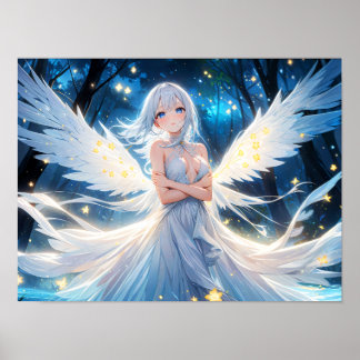 Moonlit Angel of Twilight Poster