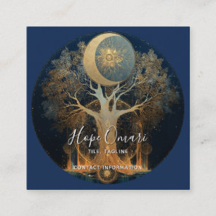 Moonlit Ascension   Tree of Life Design Square Business Card
