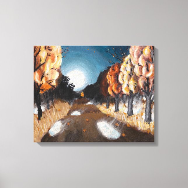 Moonlit Autumn Night: Canvas Print Standard Size (Front)