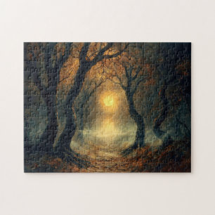 Moonlit Autumn Path Jigsaw Puzzle
