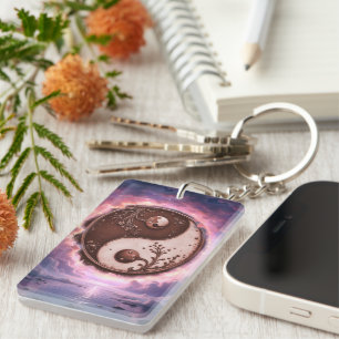 Moonlit Balance – Yin Yang of Eternal Light. Keychain