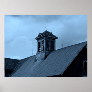 Moonlit Barn Cupola Poster