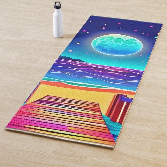 Moonlit Beach Colours  Yoga Mat (In Situ)