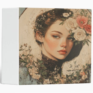 Moonlit Beauty - Woman with Flower and Full Moon Binder
