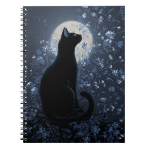Moonlit Black Cat Notebook