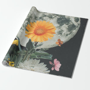 Moonlit Blooms Over Rustic Charm (2) Wrapping Paper